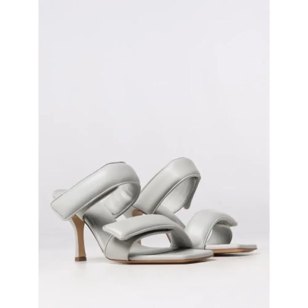 GIA BORGHINI 85mm Leather High Heel Sandals Steel Grey White Women's Size 40 - Picture 2 of 9